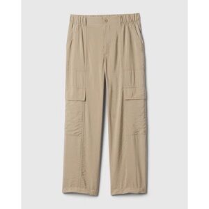 GAP Women Khaki Relaxed Fit High Rise Cargo Trouser Pants Beige Large